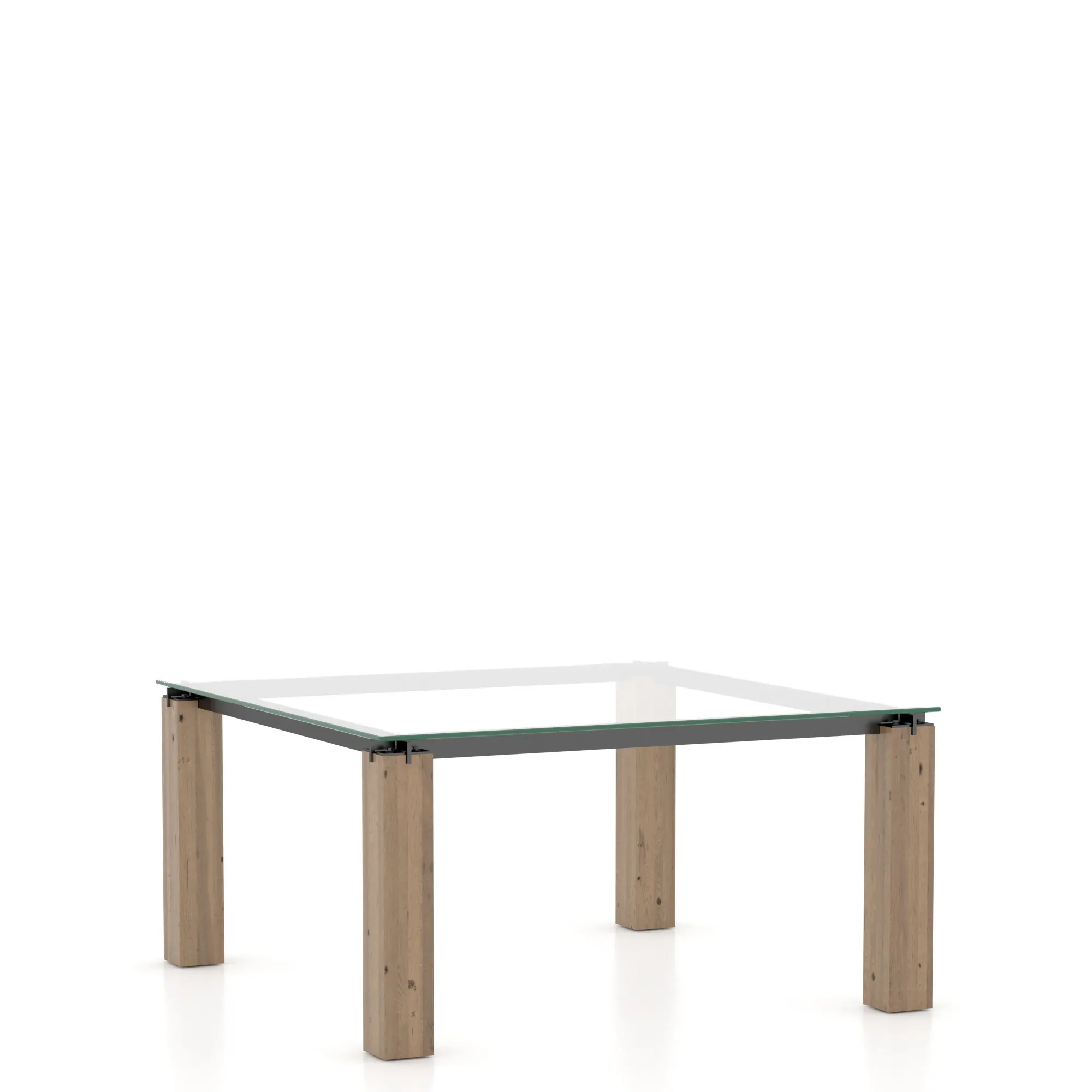 Canadel Casual Dining GSQ06060CL25RLENF Square Glass Table