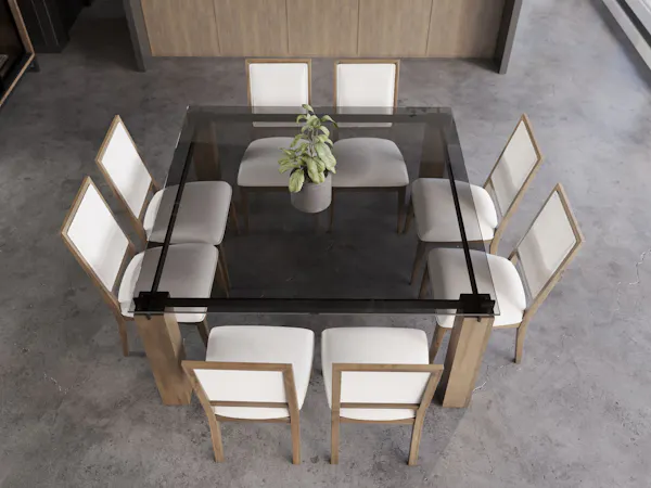Canadel Casual Dining GSQ06060CL25RLENF Square Glass Table Canadel Casual Dining GSQ06060CL25RLENF Square Glass Table