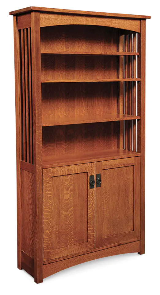 Simply Amish IWDMBC6 Mission Bookcase with Wood Doors on Bottom w/ 5 Adjustable Shelves Simply Amish IWDMBC6 Mission Bookcase with Wood Doors on Bottom w/ 5 Adjustable Shelves