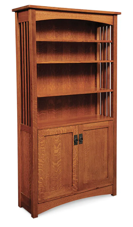 Simply Amish IWDMBC6 Mission Bookcase with Wood Doors on Bottom w/ 5 Adjustable Shelves Simply Amish IWDMBC6 Mission Bookcase with Wood Doors on Bottom w/ 5 Adjustable Shelves