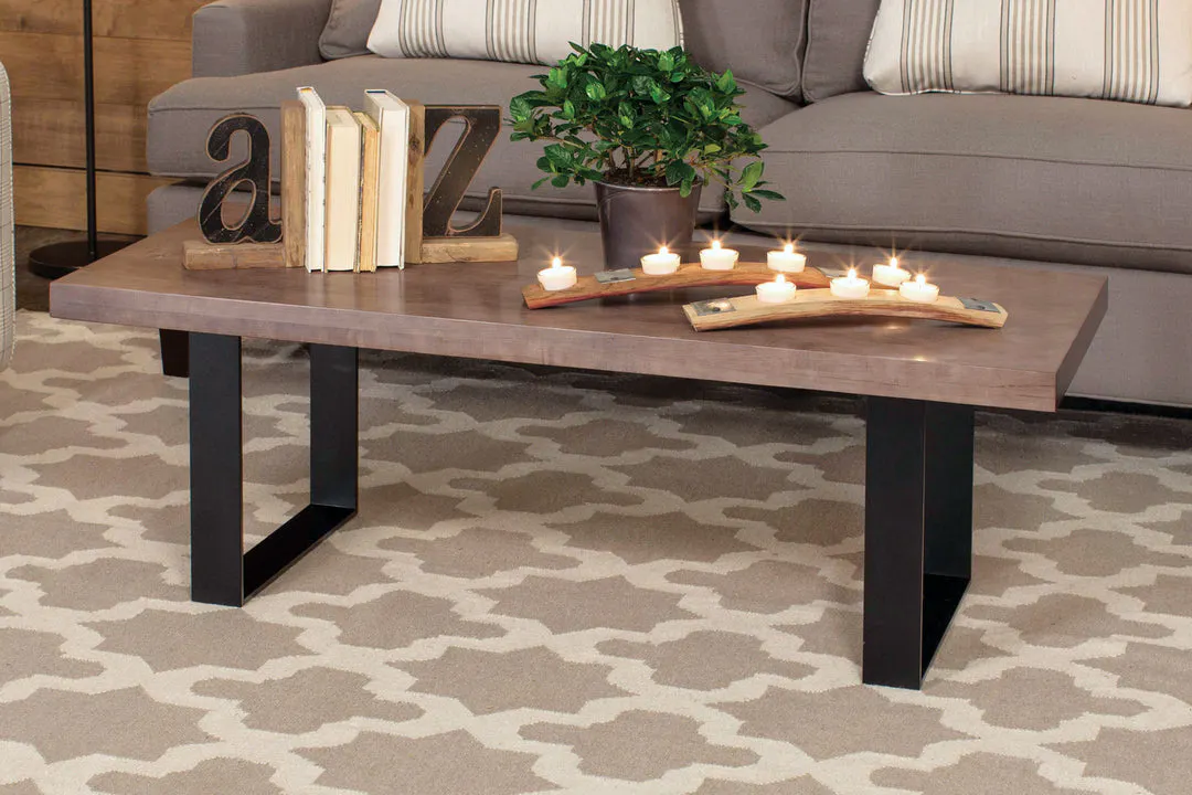 Simply Amish LOIRN-25C4A-B Ironwood Coffee Table, 54" w/ Black Base Simply Amish LOIRN-25C4A-B Ironwood Coffee Table, 54" w/ Black Base