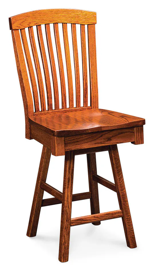 Simply Amish KAJSBS-06B-F Justine Swivel Barstool, 30" Seat Height w/ Fabric Cushion Seat Simply Amish KAJSBS-06B-F Justine Swivel Barstool, 30" Seat Height w/ Fabric Cushion Seat