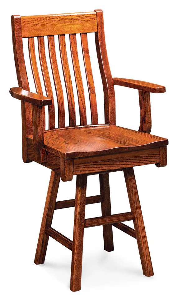 Simply Amish KAUIIABS-06C-F Urbandale II Swivel Arm Barstool w/ Wood Seat Simply Amish KAUIIABS-06C-F Urbandale II Swivel Arm Barstool w/ Wood Seat
