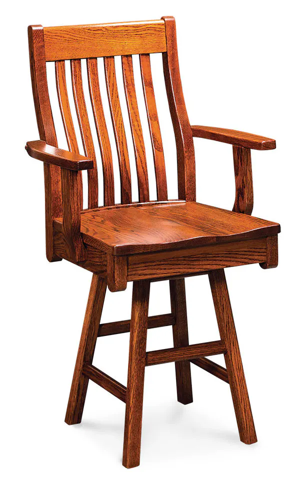 Simply Amish KAUIIABS-06C-F Urbandale II Swivel Arm Barstool w/ Wood Seat Simply Amish KAUIIABS-06C-F Urbandale II Swivel Arm Barstool w/ Wood Seat