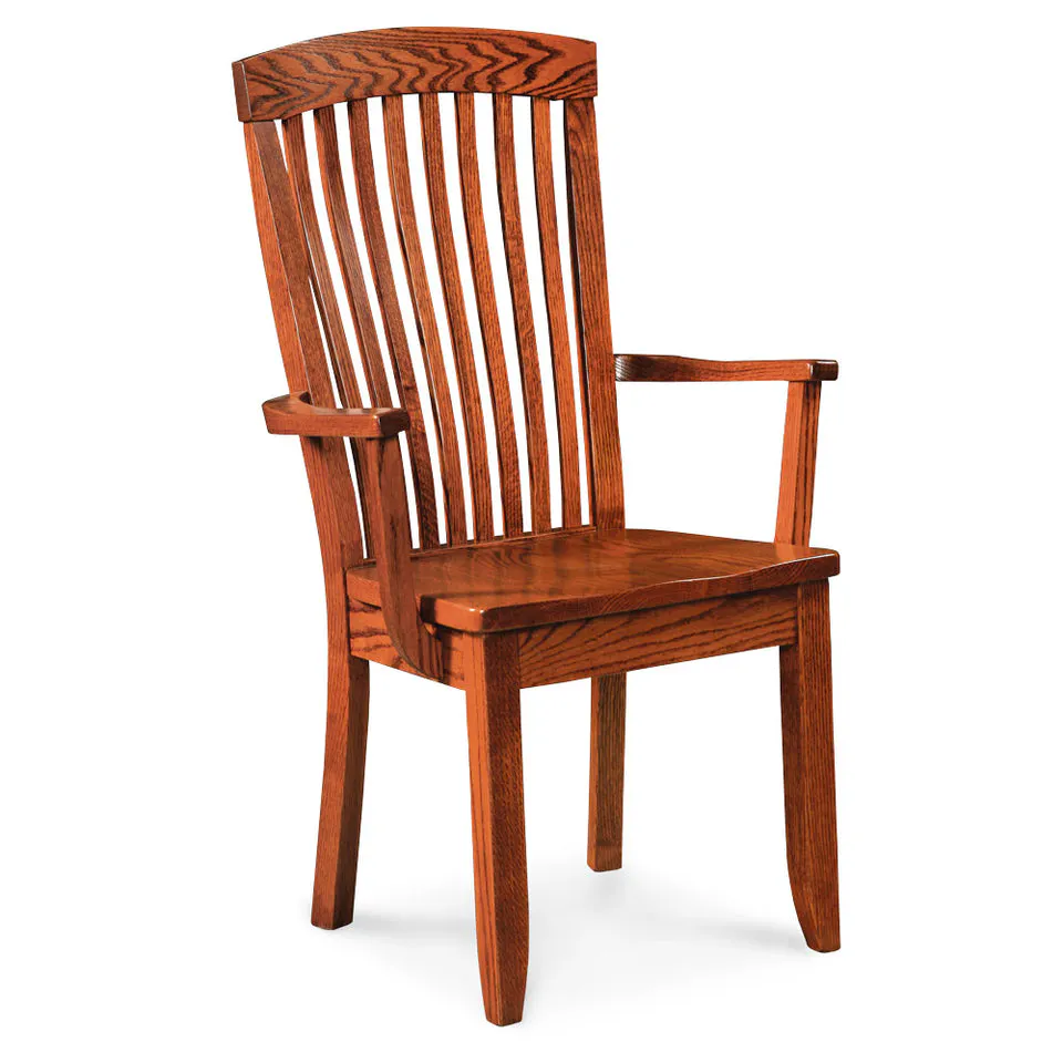 Simply Amish KSJAC-L Justine Arm Chair w/ Leather Cushion Seat