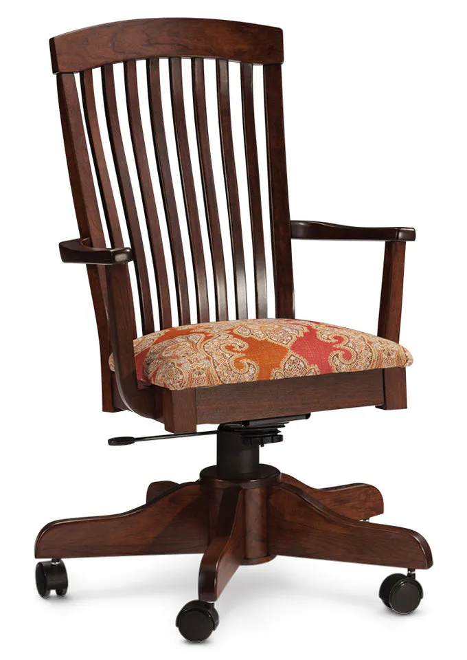 Simply Amish KSJADC-F Justine Arm Desk Chair w/ Fabric Cushion Seat Simply Amish KSJADC-F Justine Arm Desk Chair w/ Fabric Cushion Seat