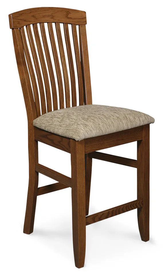 Simply Amish KSJBSS24-F Justine Stationary Barstool, 24" Seat Height w/ Fabric Cushion Seat Simply Amish KSJBSS24-F Justine Stationary Barstool, 24" Seat Height w/ Fabric Cushion Seat