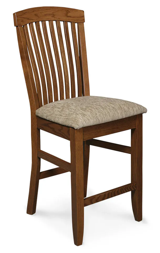 Simply Amish KSJBSS24-F Justine Stationary Barstool, 24" Seat Height w/ Fabric Cushion Seat Simply Amish KSJBSS24-F Justine Stationary Barstool, 24" Seat Height w/ Fabric Cushion Seat