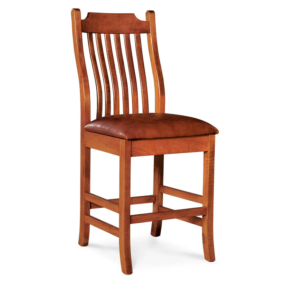 Simply Amish KSUBSS30-L Urbandale Stationary Barstool w/ Leather Cushion Seat