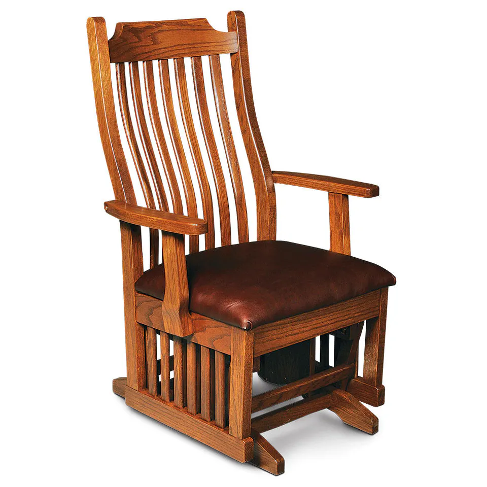 Simply Amish KSUG-L Urbandale Arm Glider w/ Leather Cushion Seat