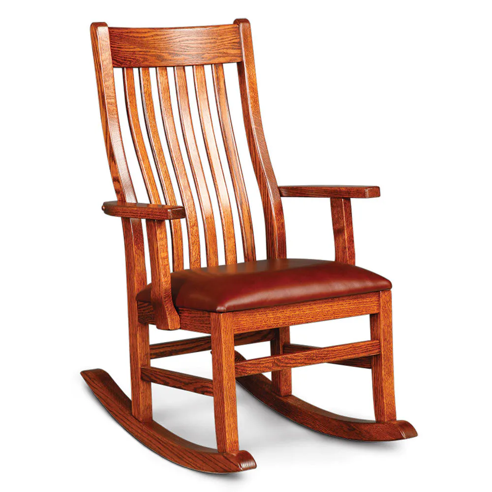 Simply Amish KSUIIAR-L Urbandale II Arm Rocker w/ Leather Cushion Seat