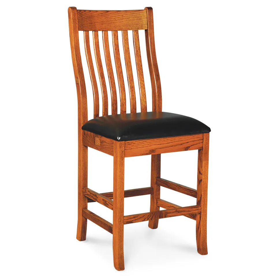Simply Amish KSUIIBSS30-L Urbandale II Stationary Barstool w/ Leather Cushion Seat