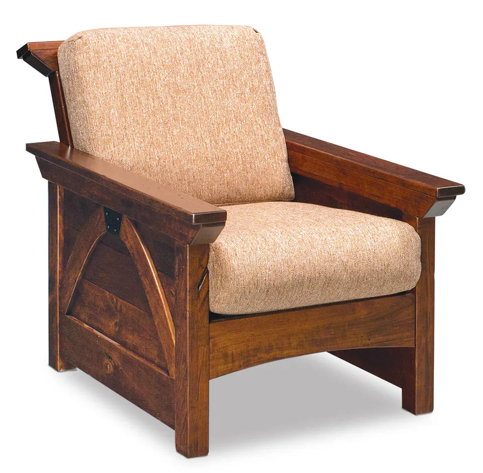 Simply Amish LCTRB-05-F B&O Railroad Trestle Bridge Easy Chair w/ Fabric Cushions Simply Amish LCTRB-05-F B&O Railroad Trestle Bridge Easy Chair w/ Fabric Cushions
