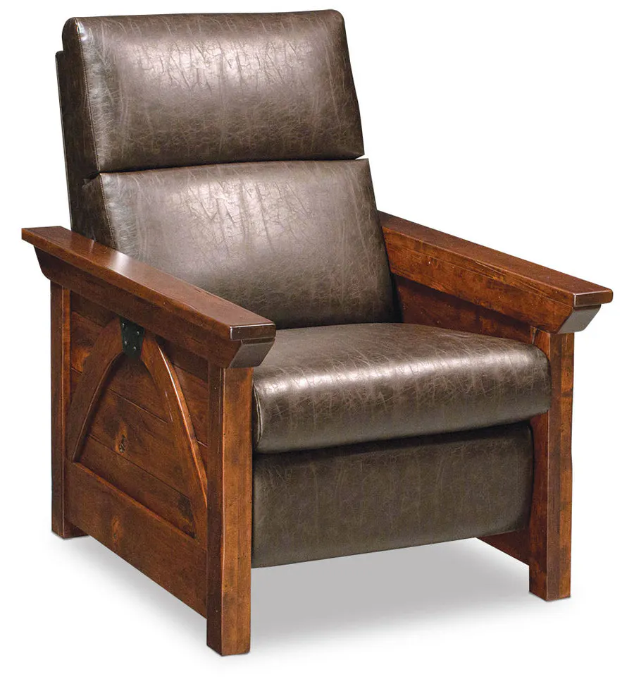 Simply Amish LCTRB-06-L B&O Railroad Trestle Bridge Recliner, Standard w/ Leather Cushions Simply Amish LCTRB-06-L B&O Railroad Trestle Bridge Recliner, Standard w/ Leather Cushions