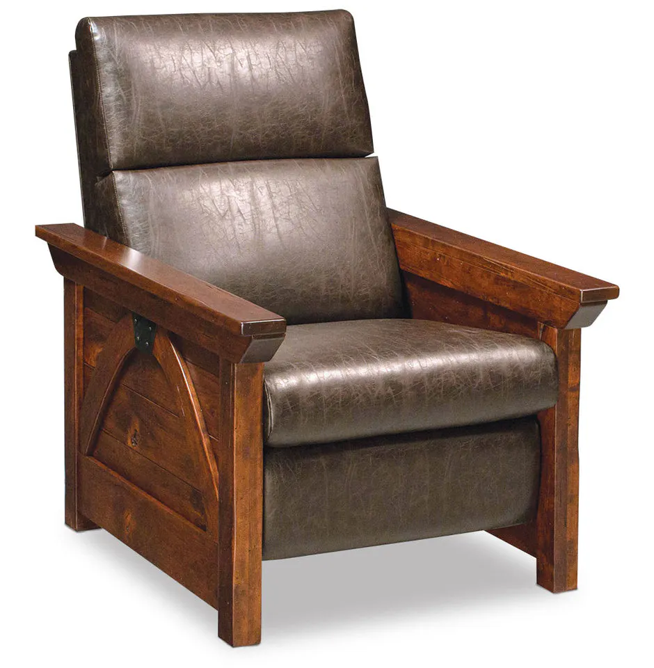Simply Amish LCTRB-06-L B&O Railroad Trestle Bridge Recliner, Standard w/ Leather Cushions Simply Amish LCTRB-06-L B&O Railroad Trestle Bridge Recliner, Standard w/ Leather Cushions