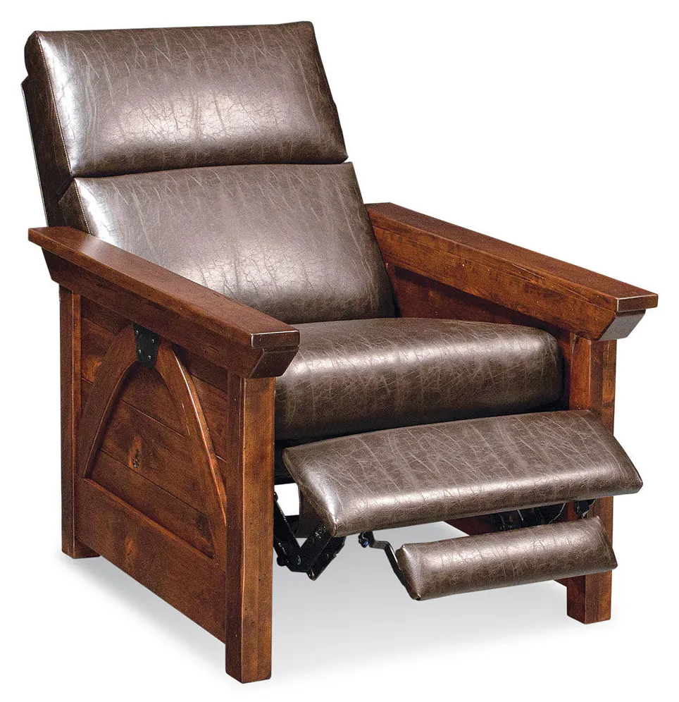 Simply Amish LCTRB-06-L B&O Railroad Trestle Bridge Recliner, Standard w/ Leather Cushions Simply Amish LCTRB-06-L B&O Railroad Trestle Bridge Recliner, Standard w/ Leather Cushions