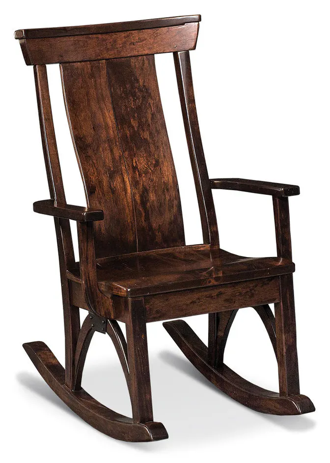 Simply Amish LCTRB-53-L B&O Railroad Trestle Bridge Arm Rocker w/ Leather Cushion Seat Simply Amish LCTRB-53-L B&O Railroad Trestle Bridge Arm Rocker w/ Leather Cushion Seat
