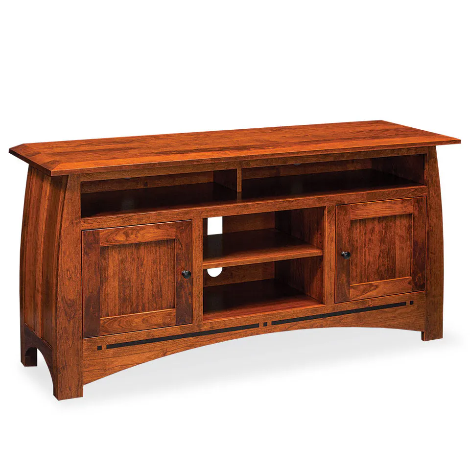 Simply Amish LEASP-L40E Aspen TV Stand with Soundbar Shelf and Inlay