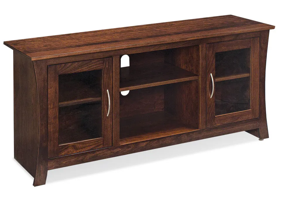 Simply Amish LEGAR-C42E Garrett TV Console with Glass Doors and Open Center, 72" Simply Amish LEGAR-C42E Garrett TV Console with Glass Doors and Open Center, 72"