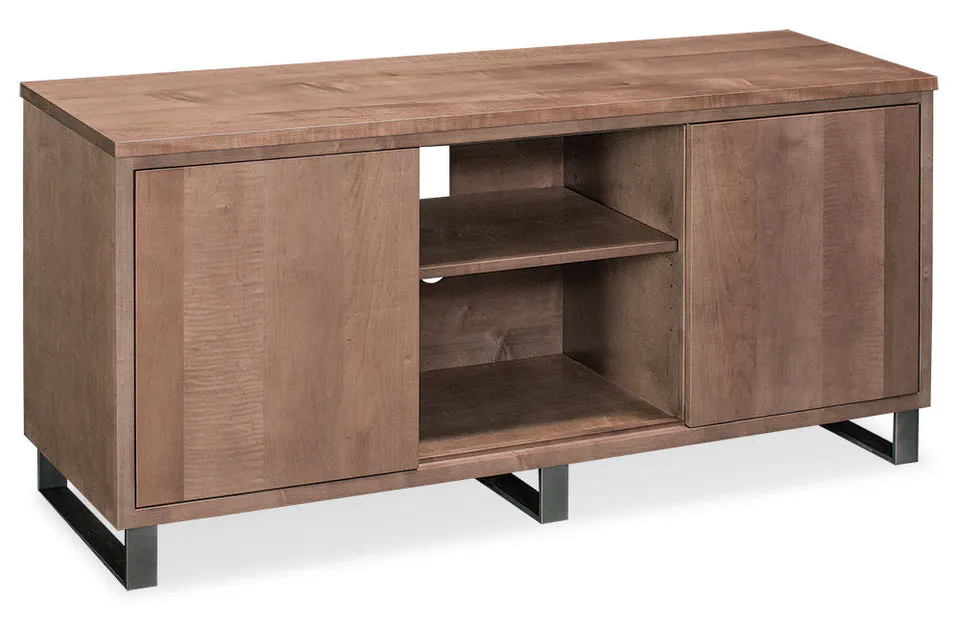 Simply Amish LEIRN-C41E-C Ironwood TV Console, 72" w/ Gunmetal Base Simply Amish LEIRN-C41E-C Ironwood TV Console, 72" w/ Gunmetal Base