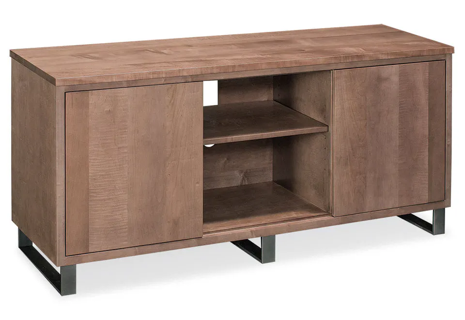 Simply Amish LEIRN-C41E-C Ironwood TV Console, 72" w/ Gunmetal Base Simply Amish LEIRN-C41E-C Ironwood TV Console, 72" w/ Gunmetal Base