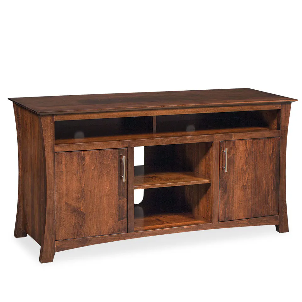 Simply Amish LELFT-L40C Loft TV Stand with Soundbar Shelf, 62″