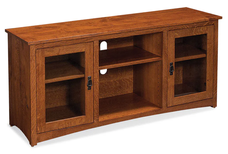 Simply Amish LEMIG-C42B San Miguel TV Console with Glass Doors and Open Center, 54" Simply Amish LEMIG-C42B San Miguel TV Console with Glass Doors and Open Center, 54"