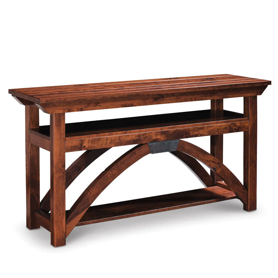 Simply Amish LETRB-B09E B&O Railroad Trestle Bridge Open TV Stand, 60″