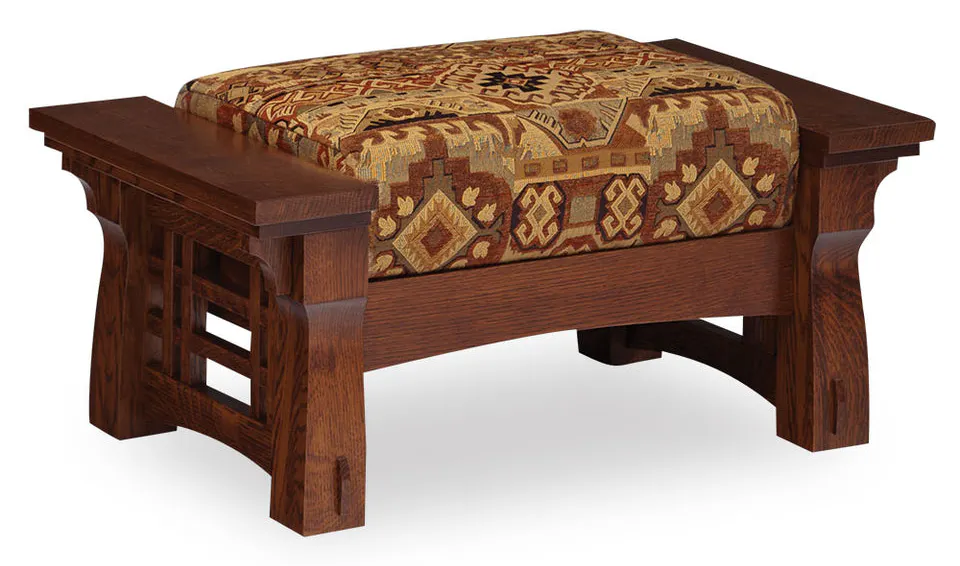 Simply Amish LFMAO103-L MaKayla Ottoman w/ Leather Cushions Simply Amish LFMAO103-L MaKayla Ottoman w/ Leather Cushions