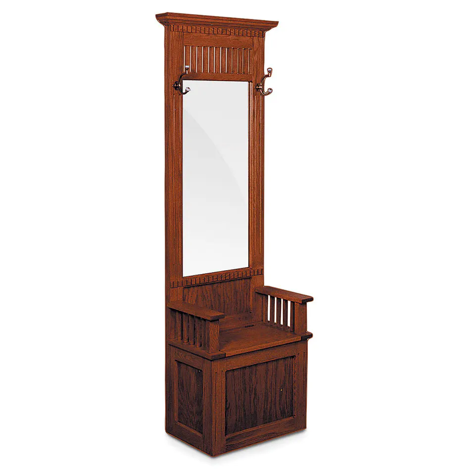Simply Amish LFMHSB Mission Hall Seat with Beveled Mirror