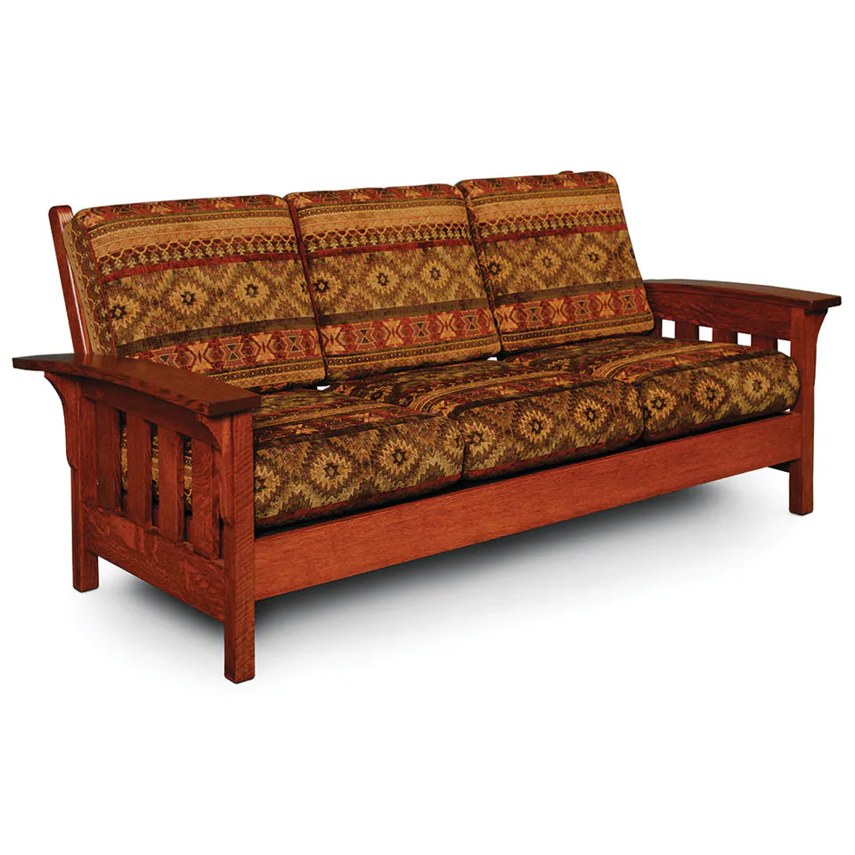 Simply Amish LFMOS100-L Morris Sofa w/ Leather Cushions