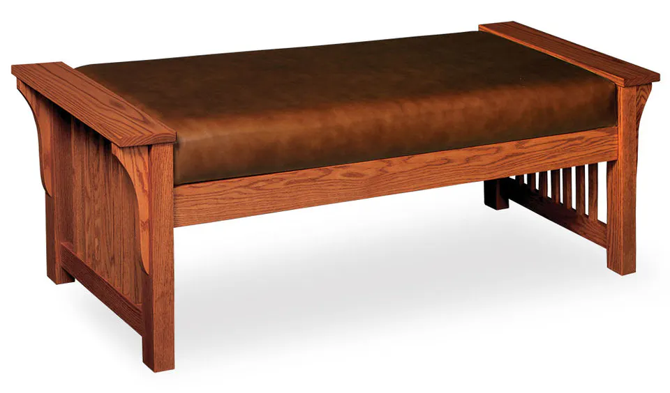 Simply Amish LFPMLB36-F Prairie Mission Lounge Bench, 41" w/ Fabric Cushion Seat Simply Amish LFPMLB36-F Prairie Mission Lounge Bench, 41" w/ Fabric Cushion Seat