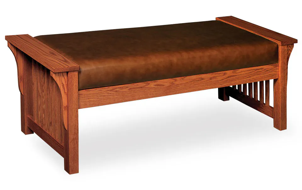 Simply Amish LFPMLB36-F Prairie Mission Lounge Bench, 41" w/ Fabric Cushion Seat Simply Amish LFPMLB36-F Prairie Mission Lounge Bench, 41" w/ Fabric Cushion Seat