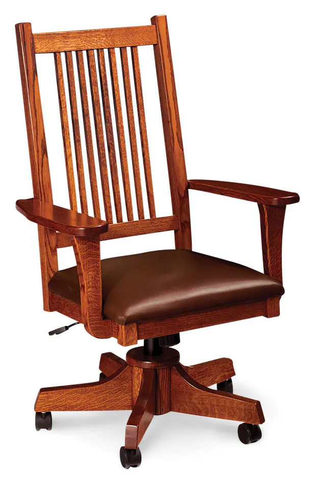 Simply Amish LFSADC-F Prairie Mission Arm Desk Chair w/ Fabric Cushion Seat Simply Amish LFSADC-F Prairie Mission Arm Desk Chair w/ Fabric Cushion Seat