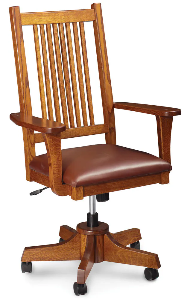 Simply Amish LFSADC-F Prairie Mission Arm Desk Chair w/ Fabric Cushion Seat Simply Amish LFSADC-F Prairie Mission Arm Desk Chair w/ Fabric Cushion Seat