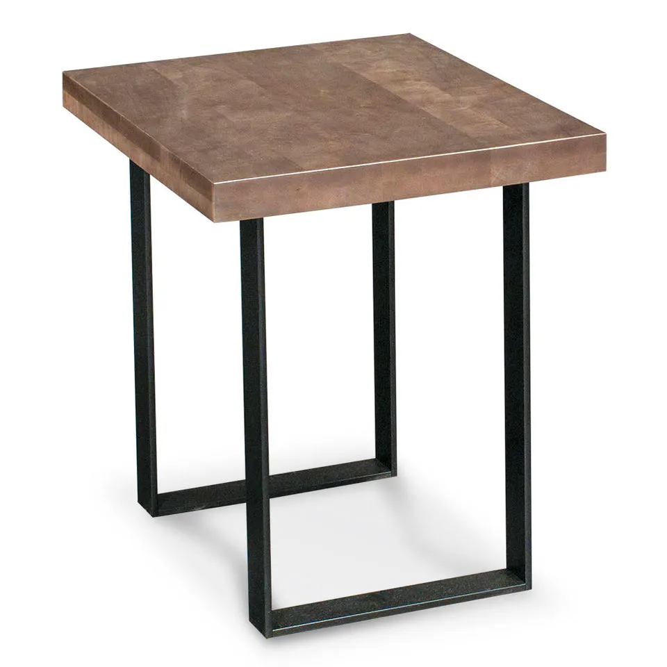 Simply Amish LOIRN-28C4A-C Ironwood End Table, 20″ w/ Gunmetal Base