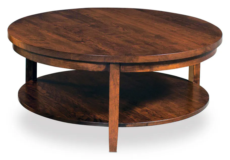 Simply Amish LOPAR-23A2A Parkdale Round Coffee Table with Shelf, 48" "Dia Simply Amish LOPAR-23A2A Parkdale Round Coffee Table with Shelf, 48" "Dia