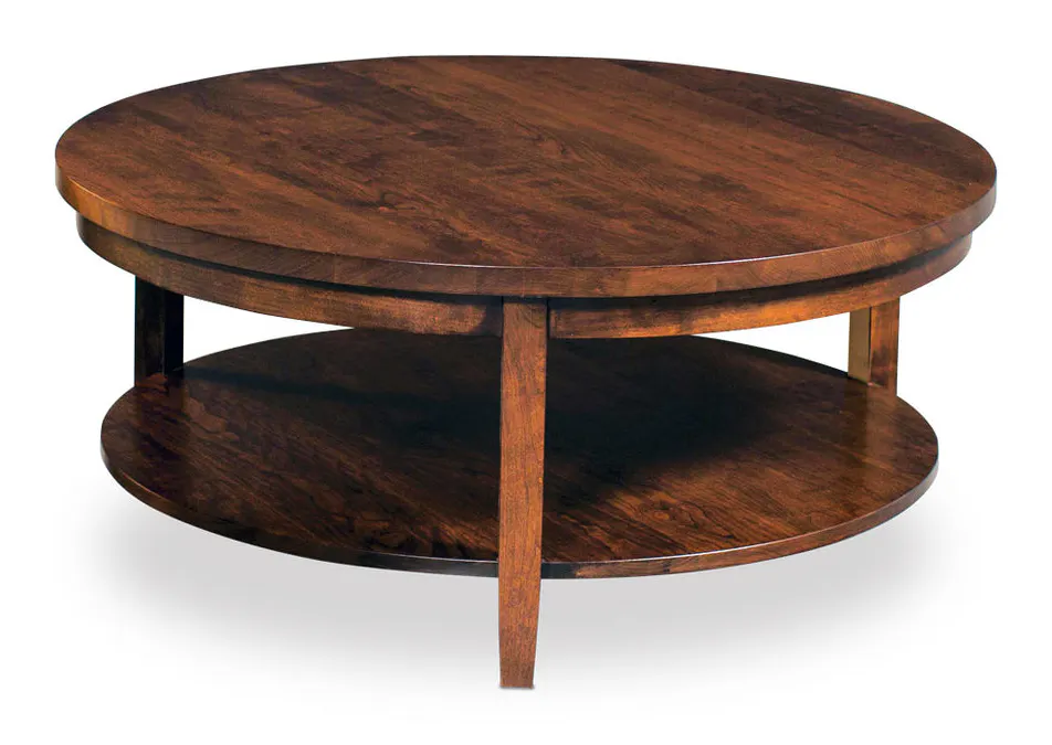 Simply Amish LOPAR-23A2A Parkdale Round Coffee Table with Shelf, 48" "Dia Simply Amish LOPAR-23A2A Parkdale Round Coffee Table with Shelf, 48" "Dia