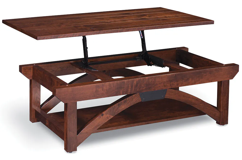 Simply Amish LOTRB-02B0 B&O Railroad Trestle Bridge Coffee Table, 54" w/ Lift Top Simply Amish LOTRB-02B0 B&O Railroad Trestle Bridge Coffee Table, 54" w/ Lift Top