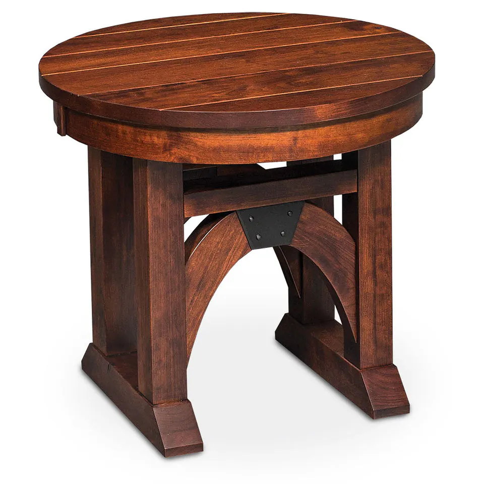 Simply Amish LOTRB-26C1 B&O Railroad Trestle Bridge Round End Table, 30″