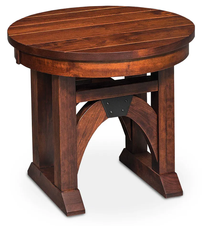 Simply Amish LOTRB-26C0 B&O Railroad Trestle Bridge Round End Table, 24" Simply Amish LOTRB-26C0 B&O Railroad Trestle Bridge Round End Table, 24"