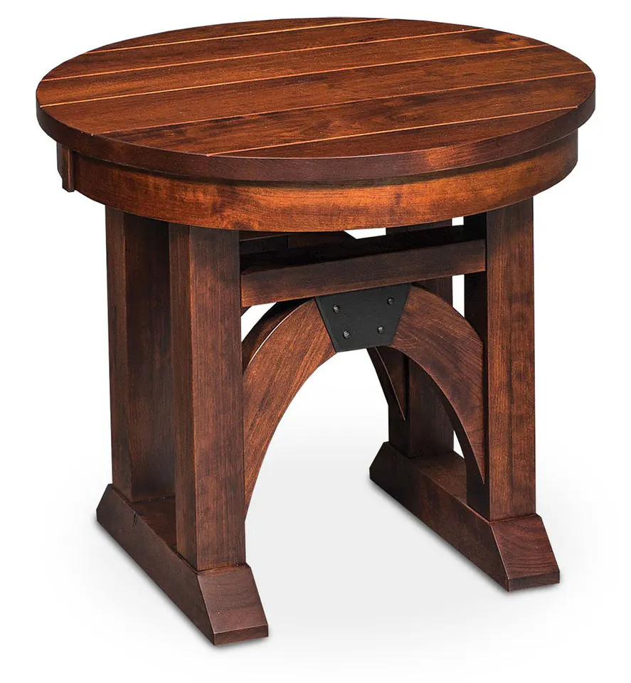 Simply Amish LOTRB-26C0 B&O Railroad Trestle Bridge Round End Table, 24" Simply Amish LOTRB-26C0 B&O Railroad Trestle Bridge Round End Table, 24"