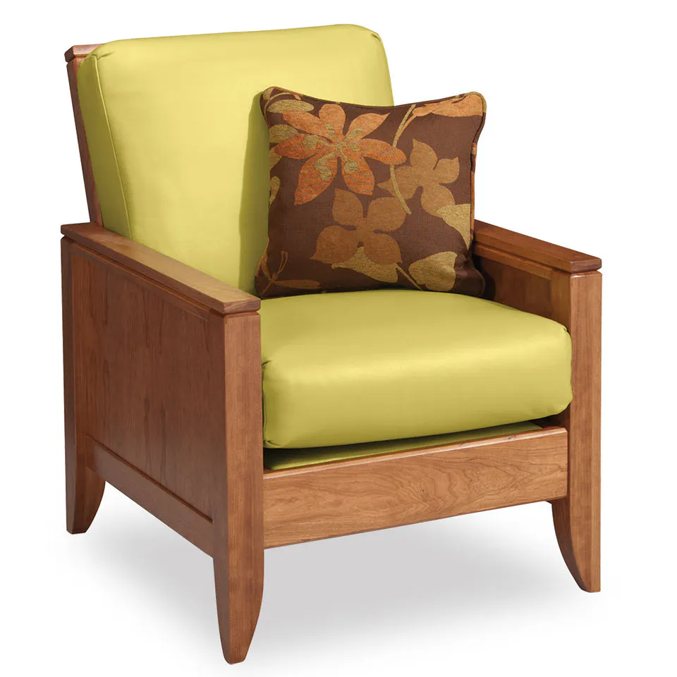 Simply Amish LSJSC-L Justine Easy Chair w/ Leather Cushions
