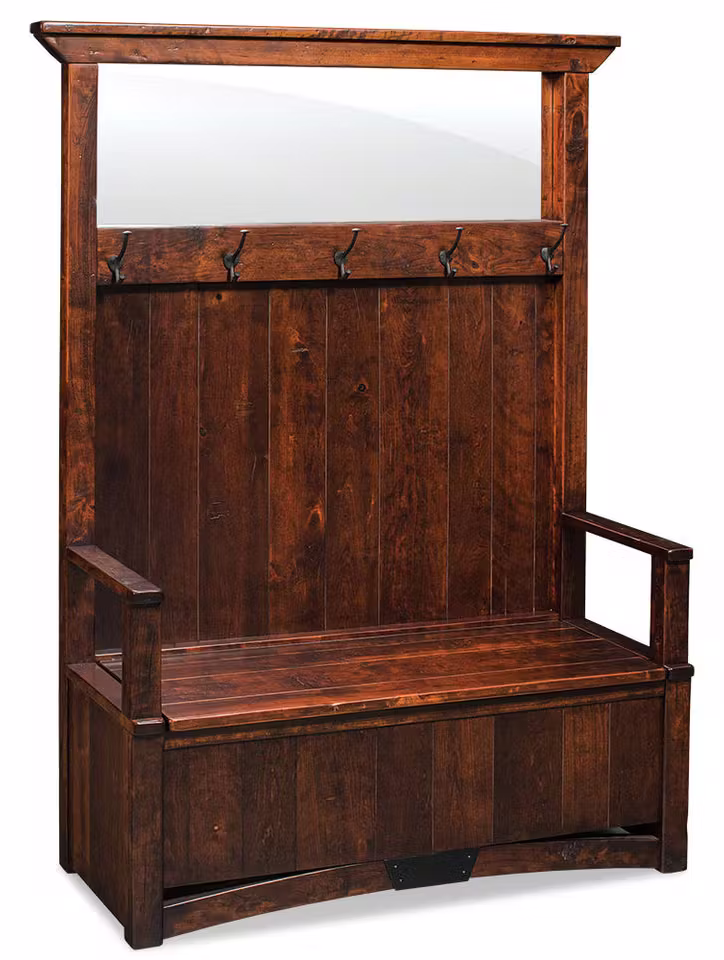 Simply Amish LSTRB-B02A B&O Railroad Trestle Bridge Hall Bench Simply Amish LSTRB-B02A B&O Railroad Trestle Bridge Hall Bench
