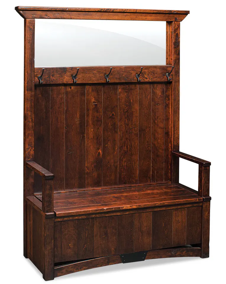 Simply Amish LSTRB-B02A B&O Railroad Trestle Bridge Hall Bench Simply Amish LSTRB-B02A B&O Railroad Trestle Bridge Hall Bench