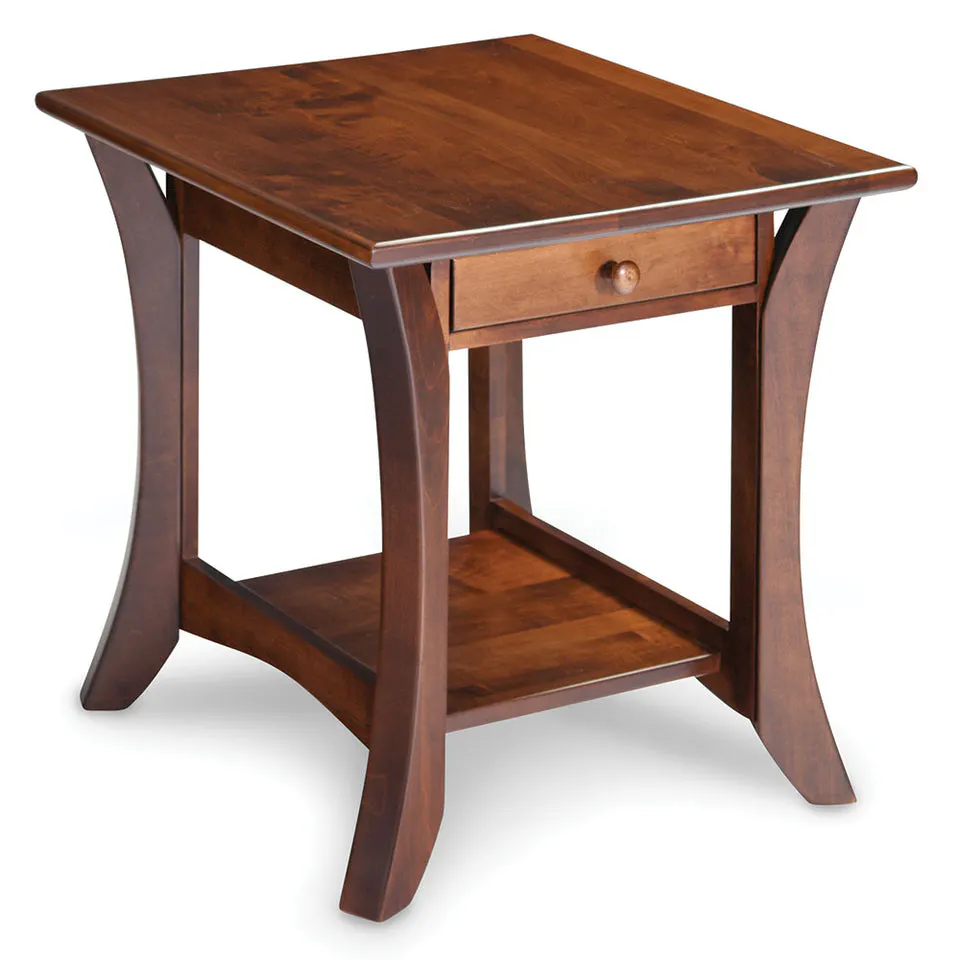 Simply Amish MAPAO2224E Park Avenue 1-Drawer Open End Table Simply Amish MAPAO2224E Park Avenue 1-Drawer Open End Table