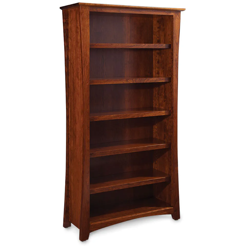 Simply Amish MELBC3665B Loft Open Bookcase w/ 4 Adjustable Shelves