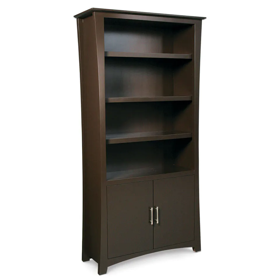 Simply Amish MELBC-OWD-3665 Loft Bookcase with Doors on Bottom w/ 3 Adjustable Shelves