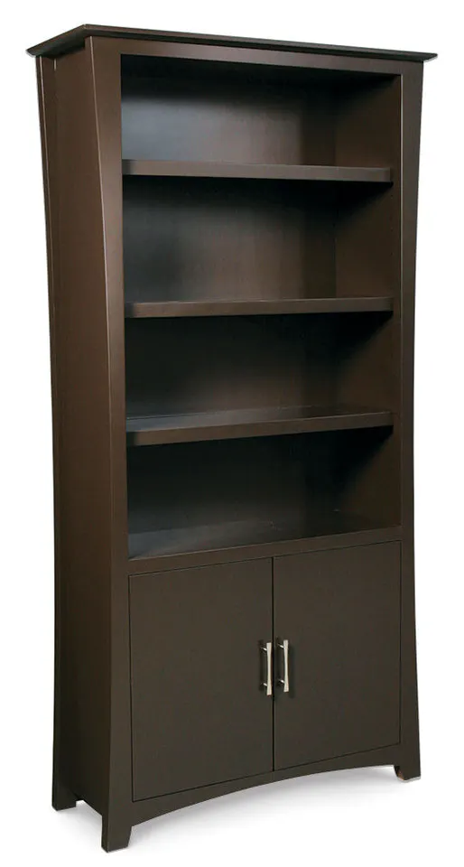 Simply Amish MELBC-OWD-3672 Loft Bookcase with Doors on Bottom w/ 4 Adjustable Shelves Simply Amish MELBC-OWD-3672 Loft Bookcase with Doors on Bottom w/ 4 Adjustable Shelves