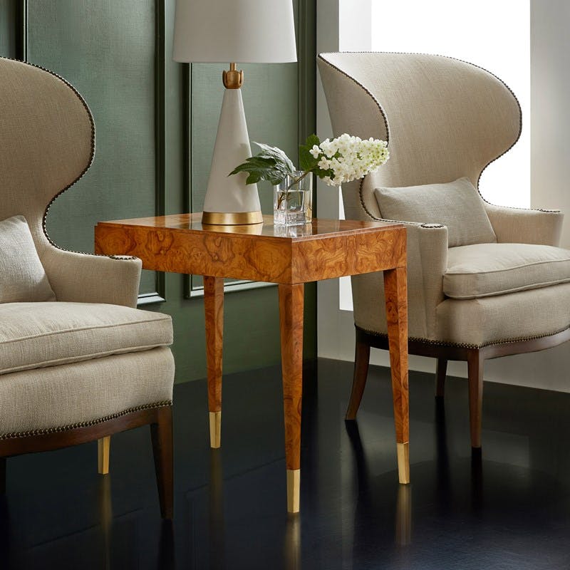 Modern History MH1070F02 Selena End Table Olive Ashe Burl Modern History MH1070F02 Selena End Table Olive Ashe Burl